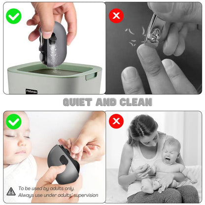 Electric Nail Clipper for Babies, Adults & Seniors - Automatic Trimmer with Light, Built-In Nail Storage & Nail Buffer